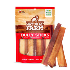 Natural Farm Jumbo Bully Sticks 4-pack – long-lasting chew for dogs