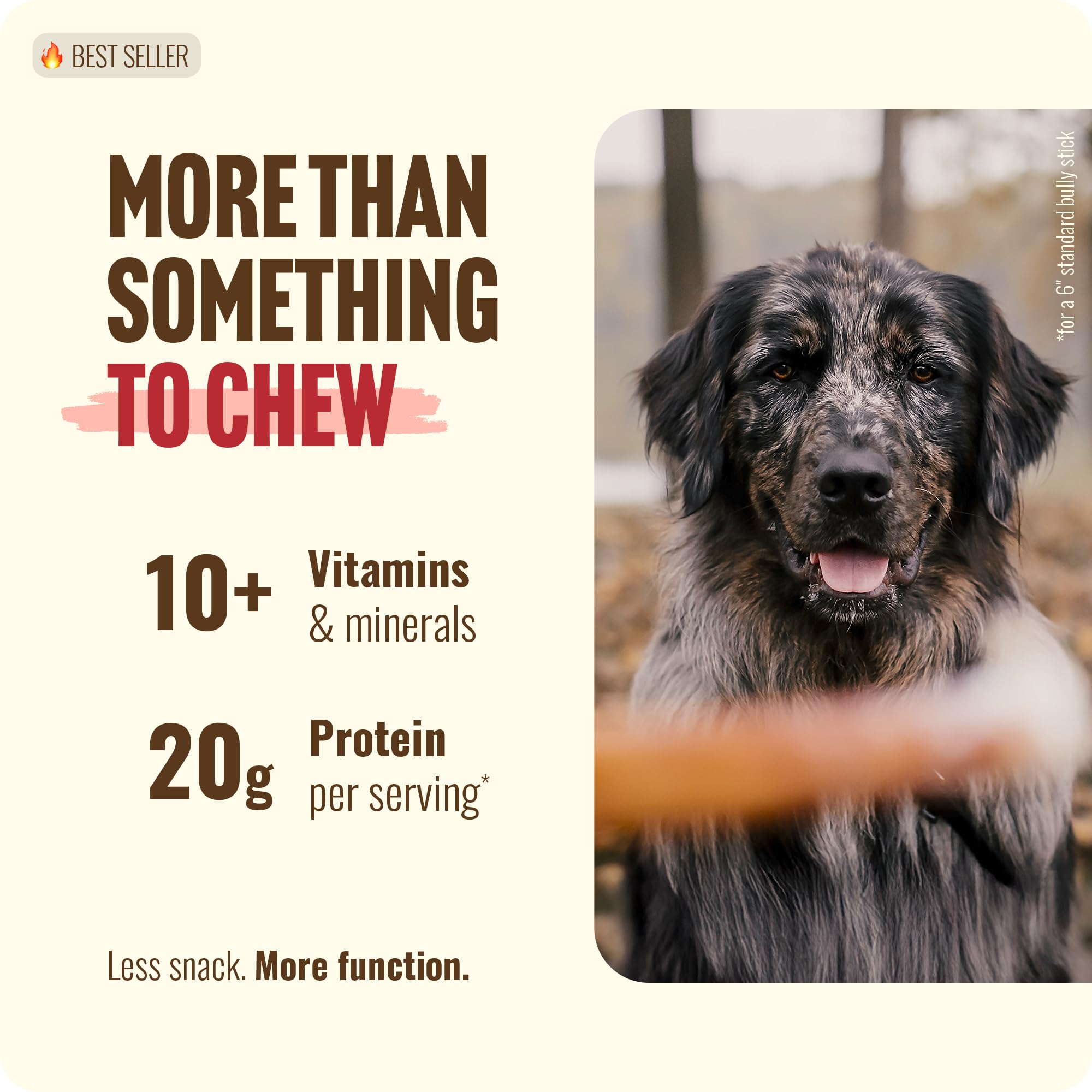 Natural Farm 100% natural, grain-free bully sticks from free-range Brazilian cattle.