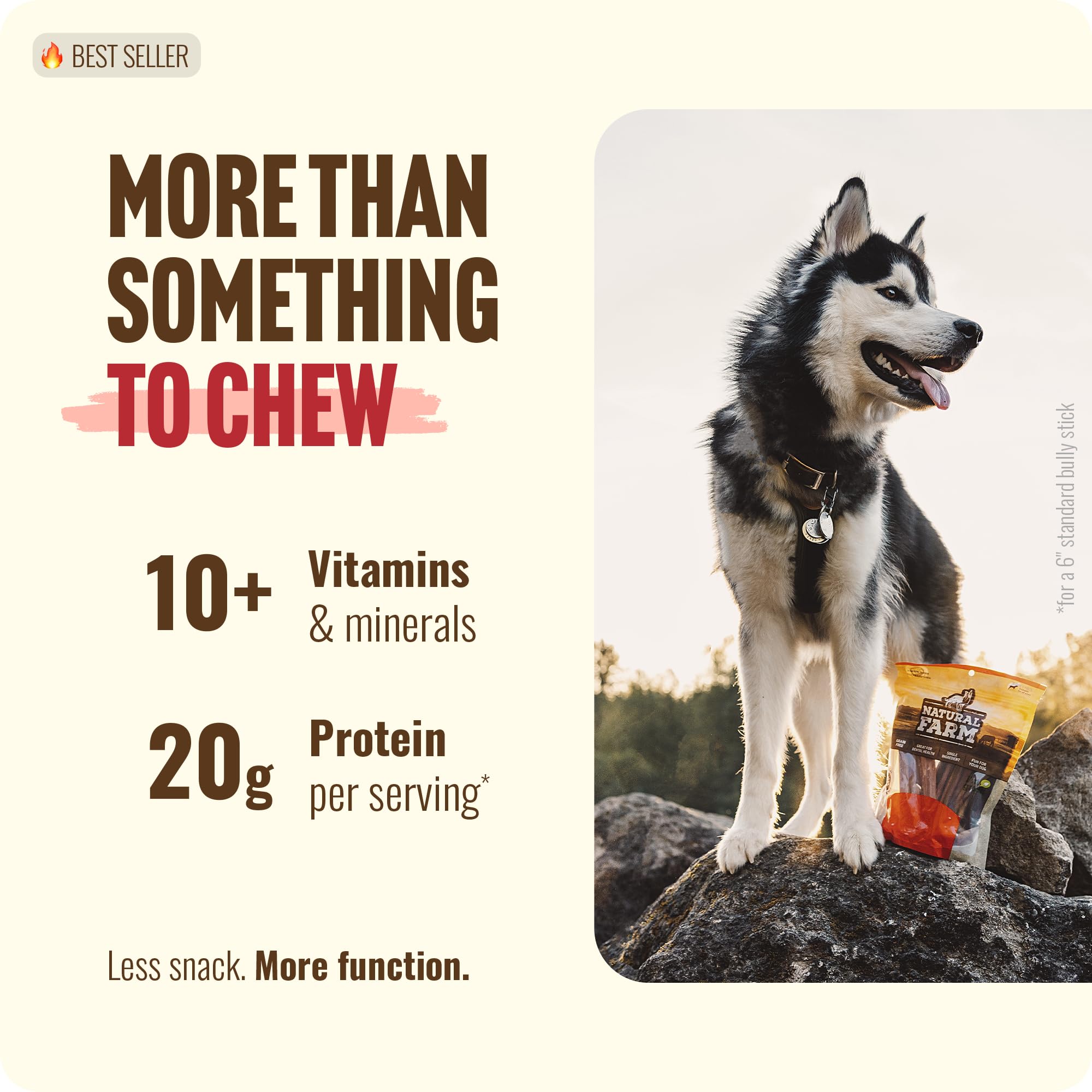 Natural Farm Odor Free Bully Sticks 100 percent beef, high-protein treat