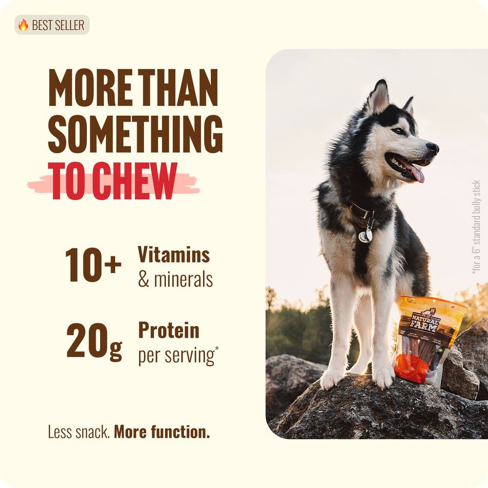 Natural Farm Odor Free Bully Sticks 100 percent beef, high-protein treat