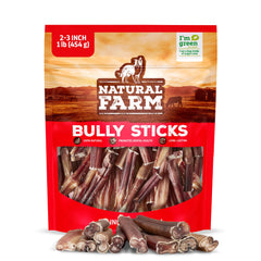 Natural Farm Odor Free Bully Sticks 2-3 inch chew for dogs offers long-lasting entertainment.