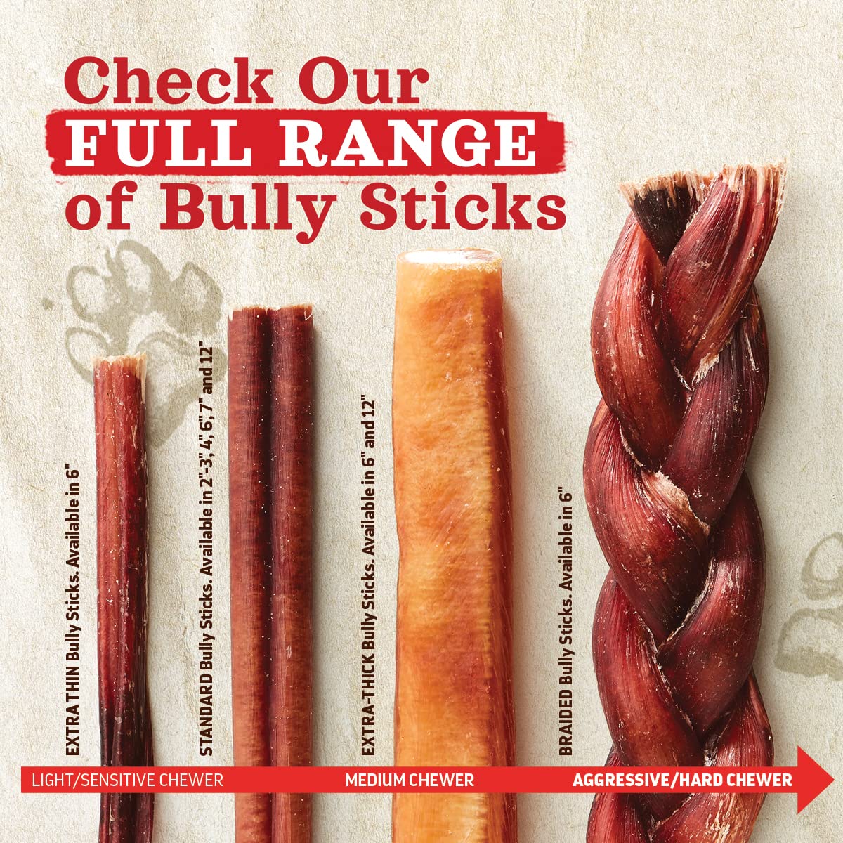 Natural Farm Odor-Free Bully Sticks 7-inch chews are 100% beef and grain-free.