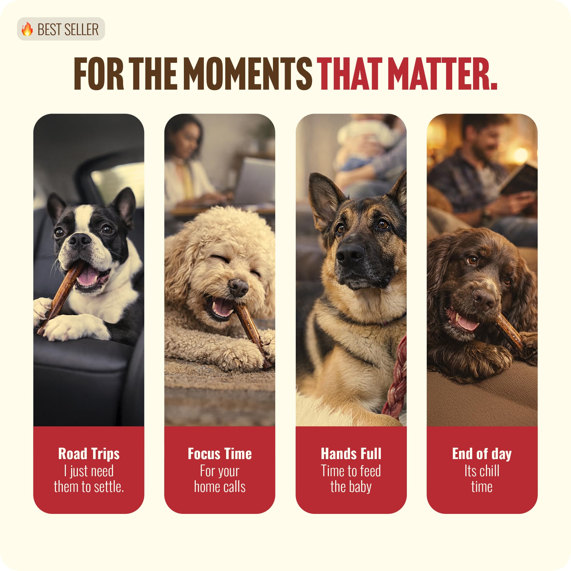 Natural Farm odor-free bully sticks non-GMO and hormone-free.