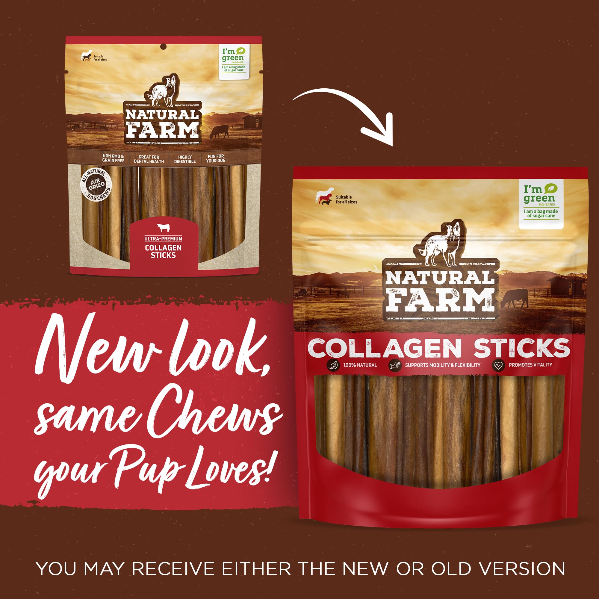 Natural Farm peanut butter filled collagen stick for dogs, tasty aroma