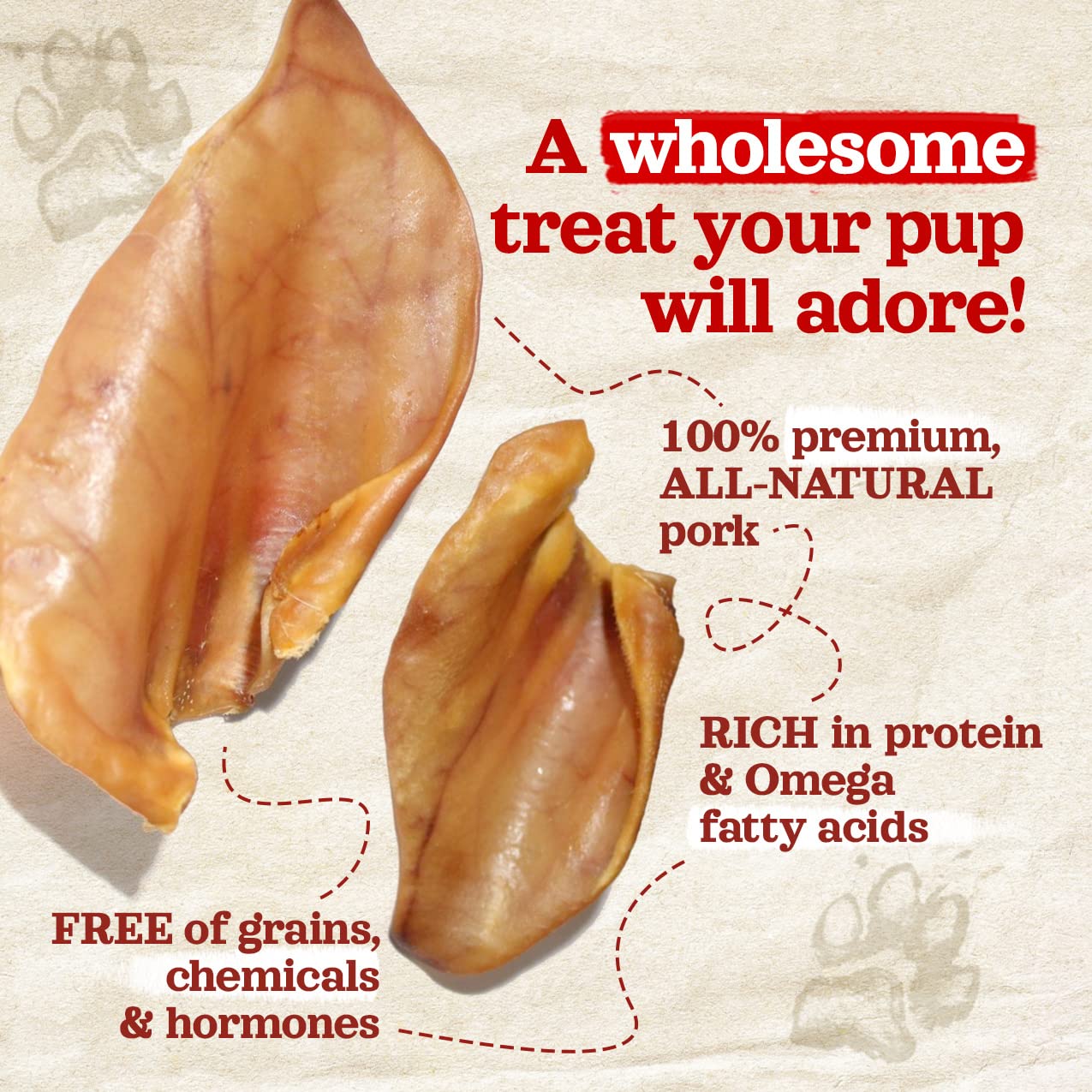 Ingredient label confirms hormone-free, chemical-free Natural Farm ears.