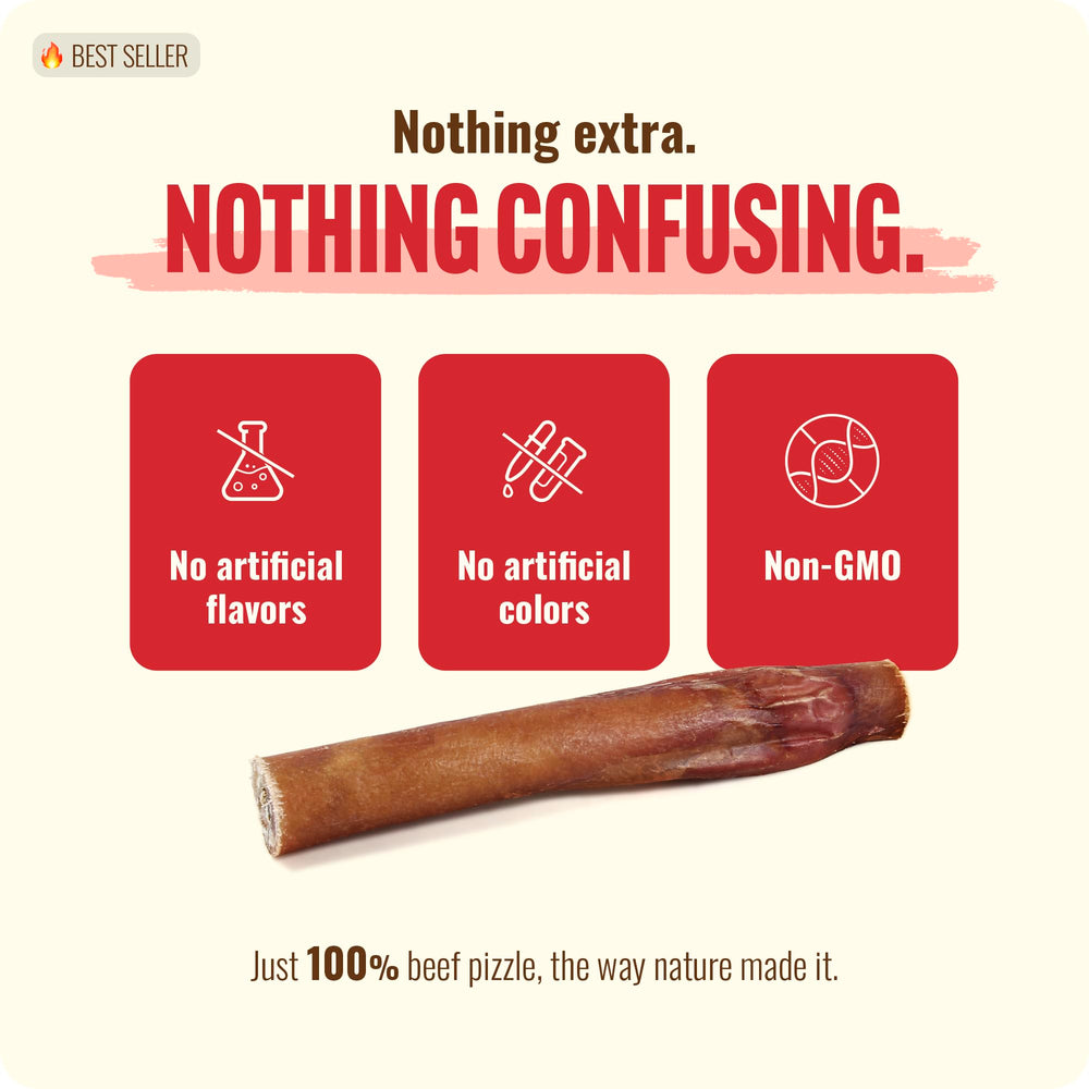 Natural Farm Power Bully Sticks sourced from free-range grass-fed cattle.