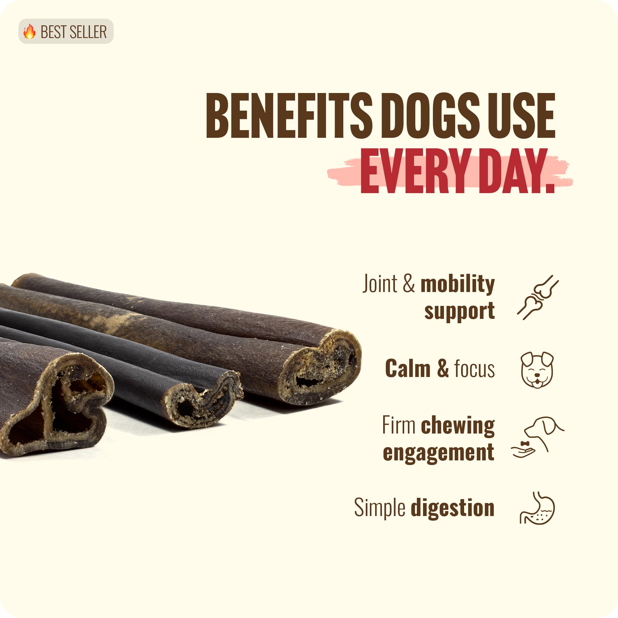 Natural Farm Six-inch sticks are easy to portion for dogs.