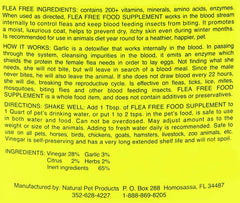 Natural Pet Products organic garlic and vinegar ingredients highlight natural pet care
