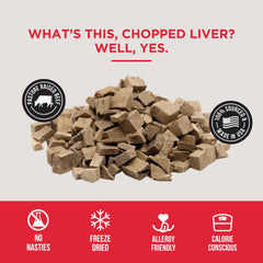 Beef liver treats crumbled over kibble creates a tasty topper.