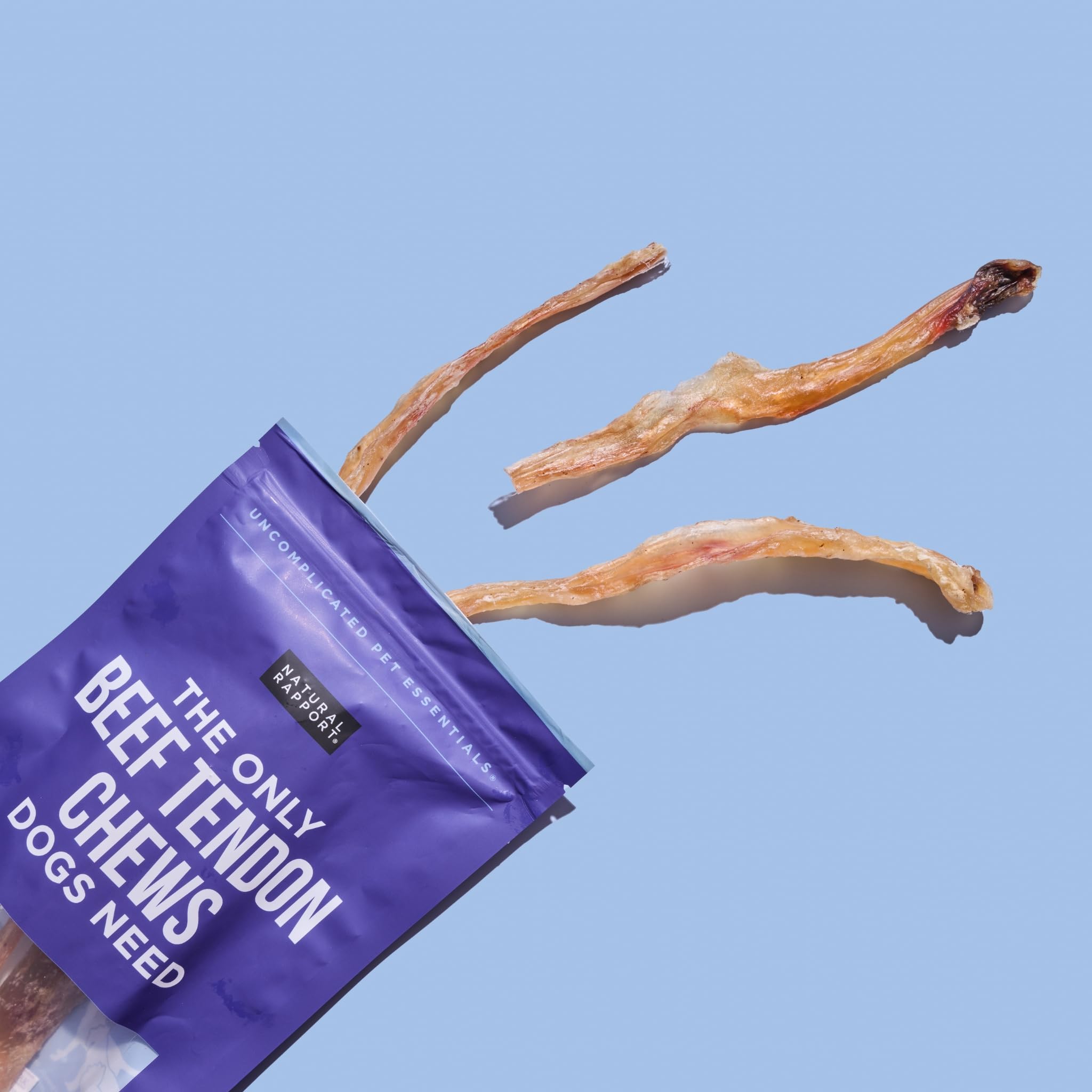 Natural Rapport beef tendon chew texture close-up highlighting chew surface