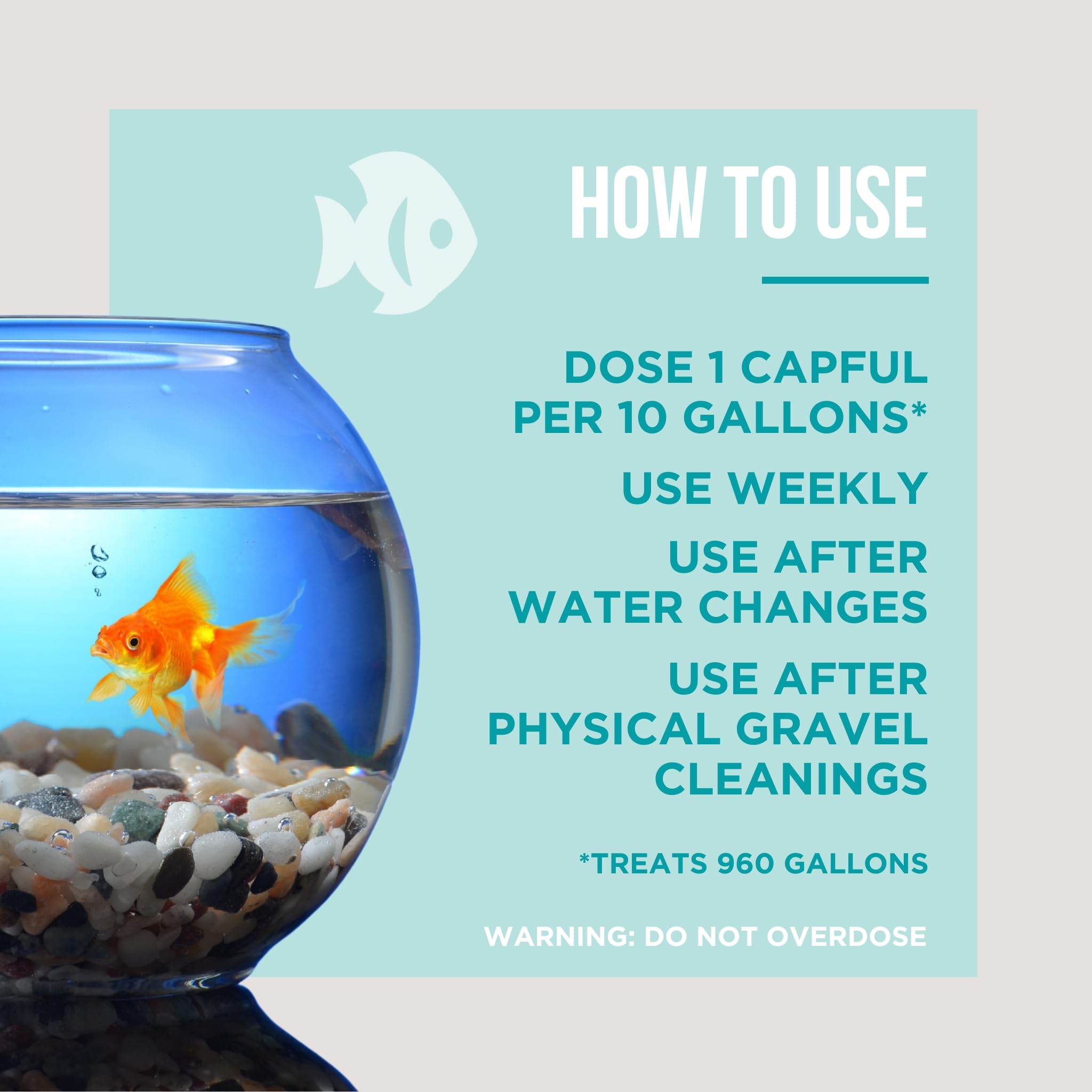 Natural Rapport safe for all fish and invertebrates in freshwater and saltwater