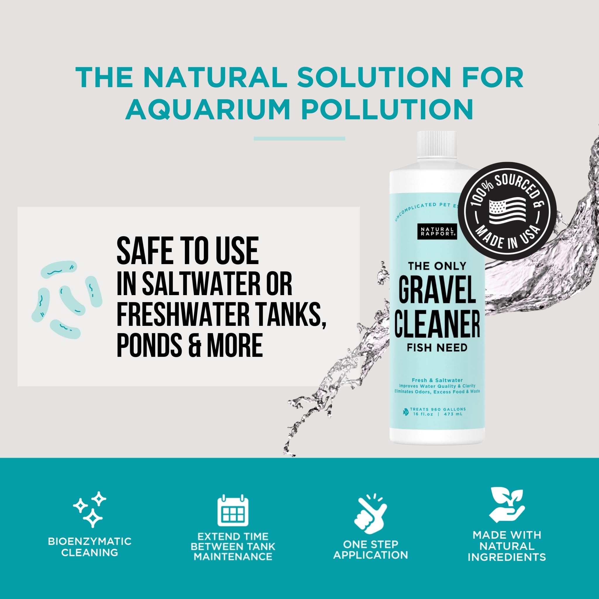 Natural Rapport water clarity improvement scene suggesting healthier tank water