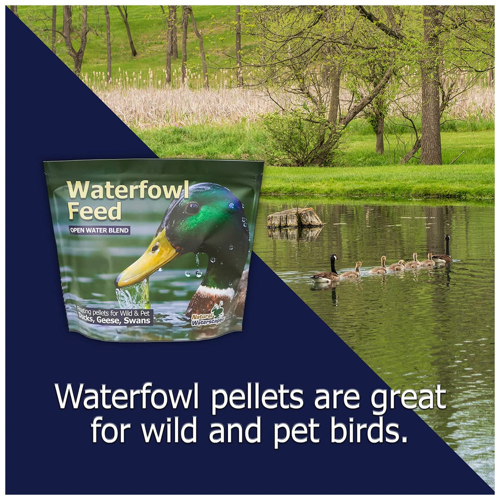 Natural Waterscapes feed suitable for wild and pet ducks, swans, and geese.