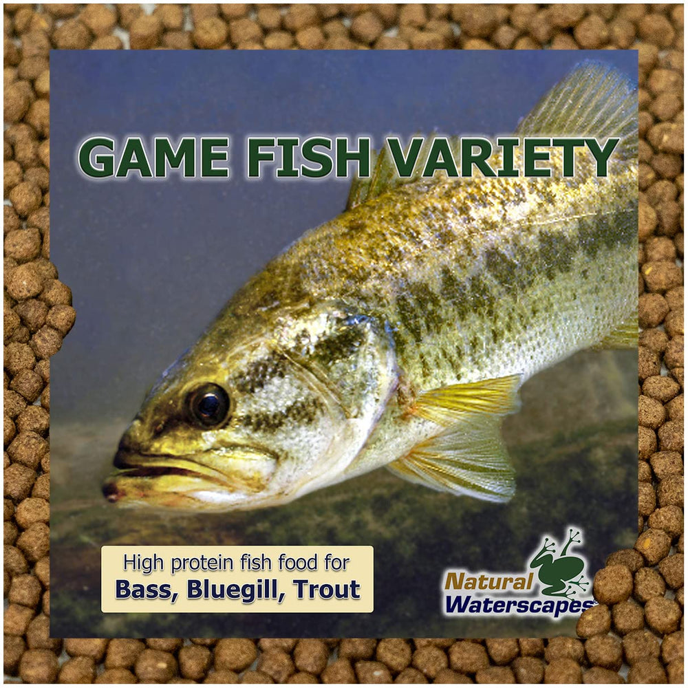 Natural Waterscapes high-protein formula promoting growth potential in pond fish.
