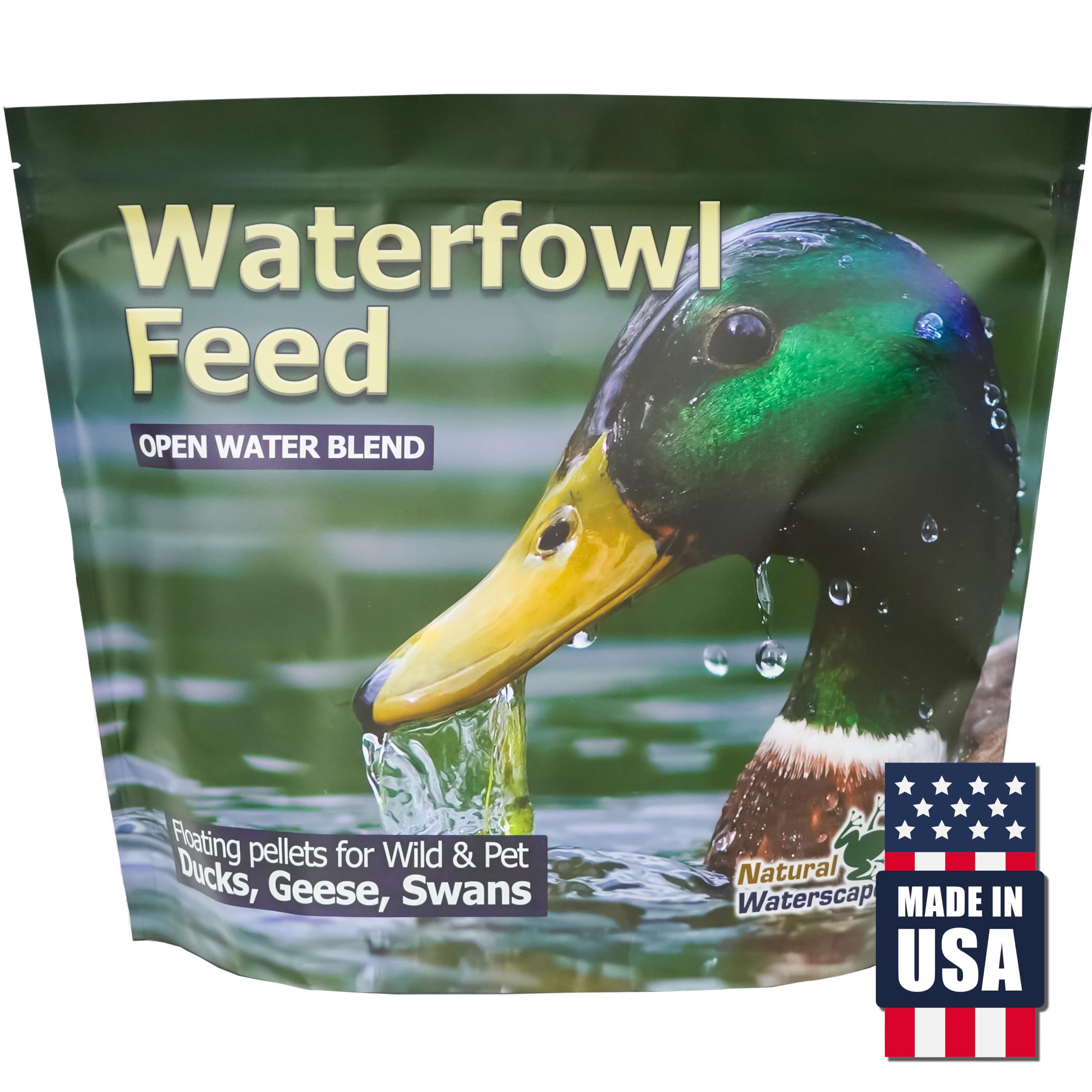Natural Waterscapes Waterfowl Feed 5 lb bag for pond feeding and convenience.