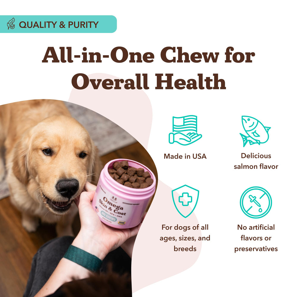 Natural Dog Company Omega Chews versatile for puppies to seniors usage.