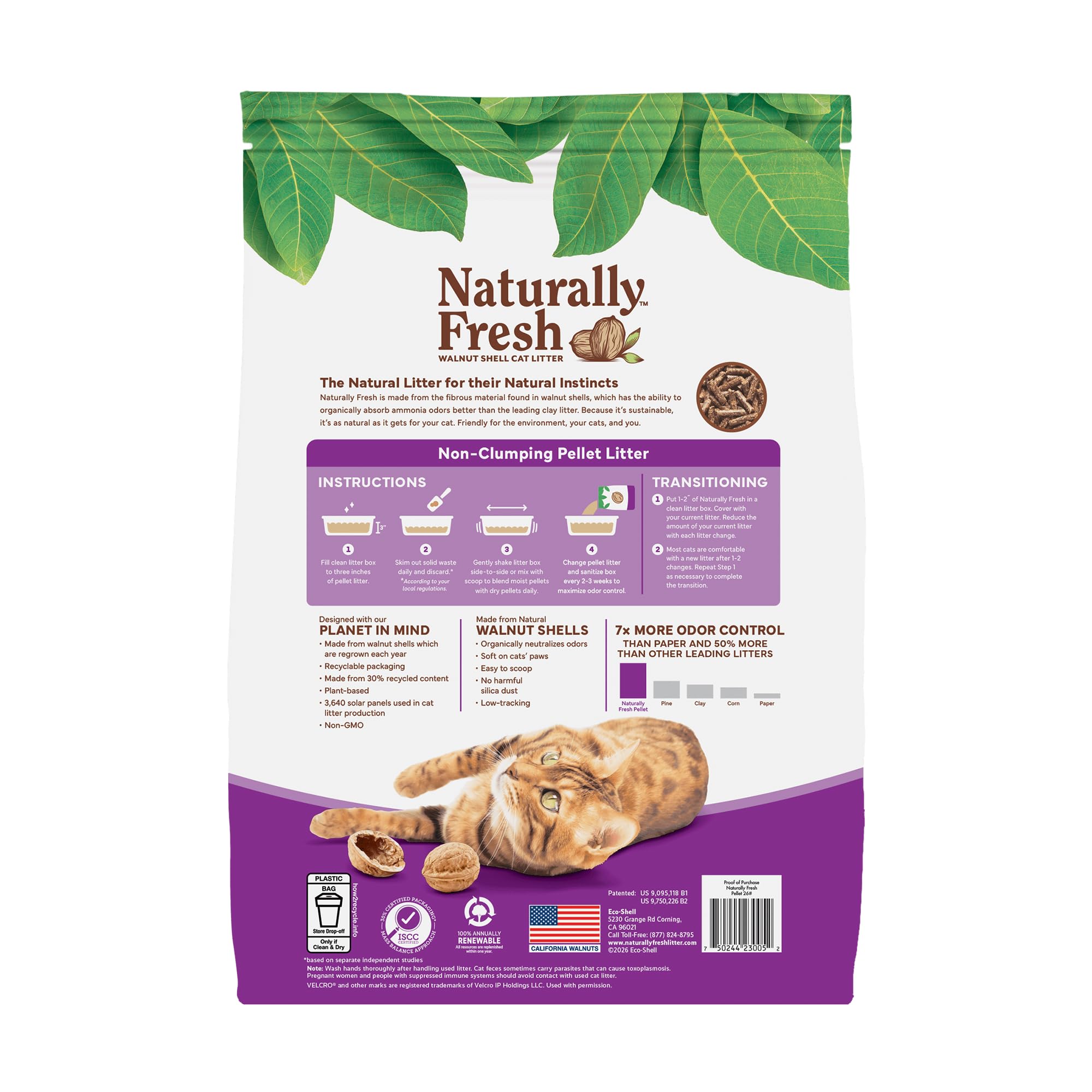 Cat litter box setup with Naturally Fresh pellets showing clean box management.