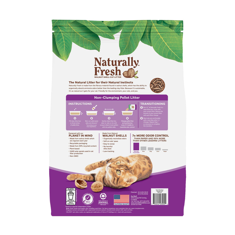 Cat litter box setup with Naturally Fresh pellets showing clean box management.