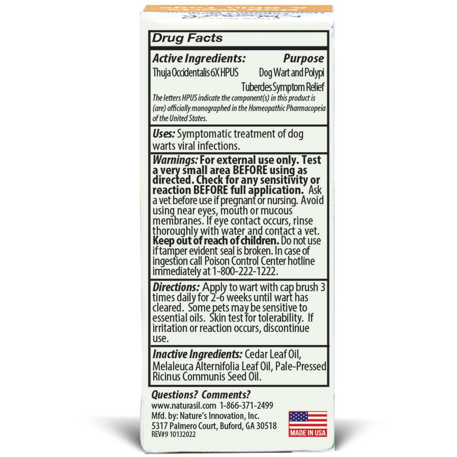 Naturasil dog warts remover applicator brush for precise topical application.