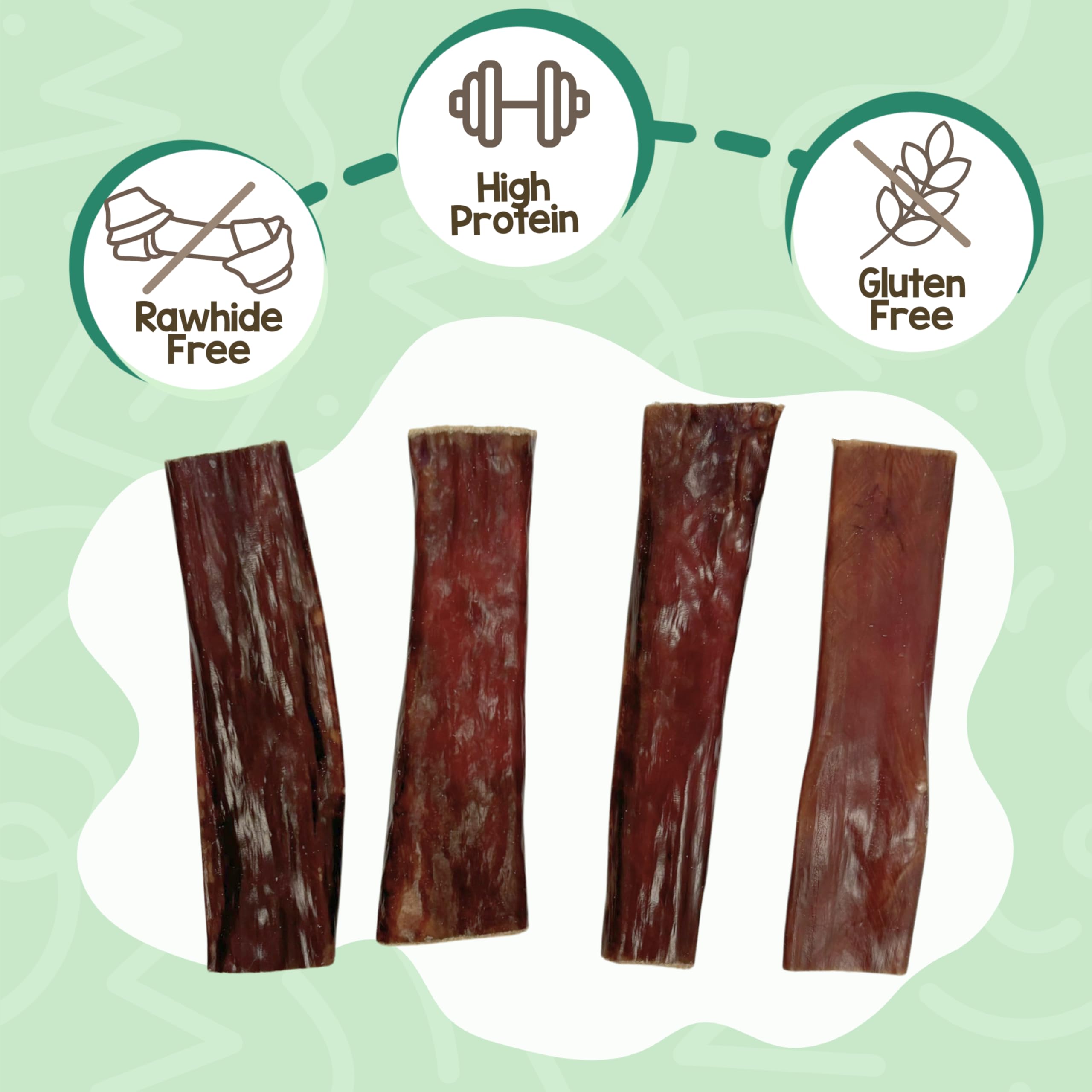 Nature Gnaws Beef Gullet Chews for small dogs in a bowl ready for a long chew