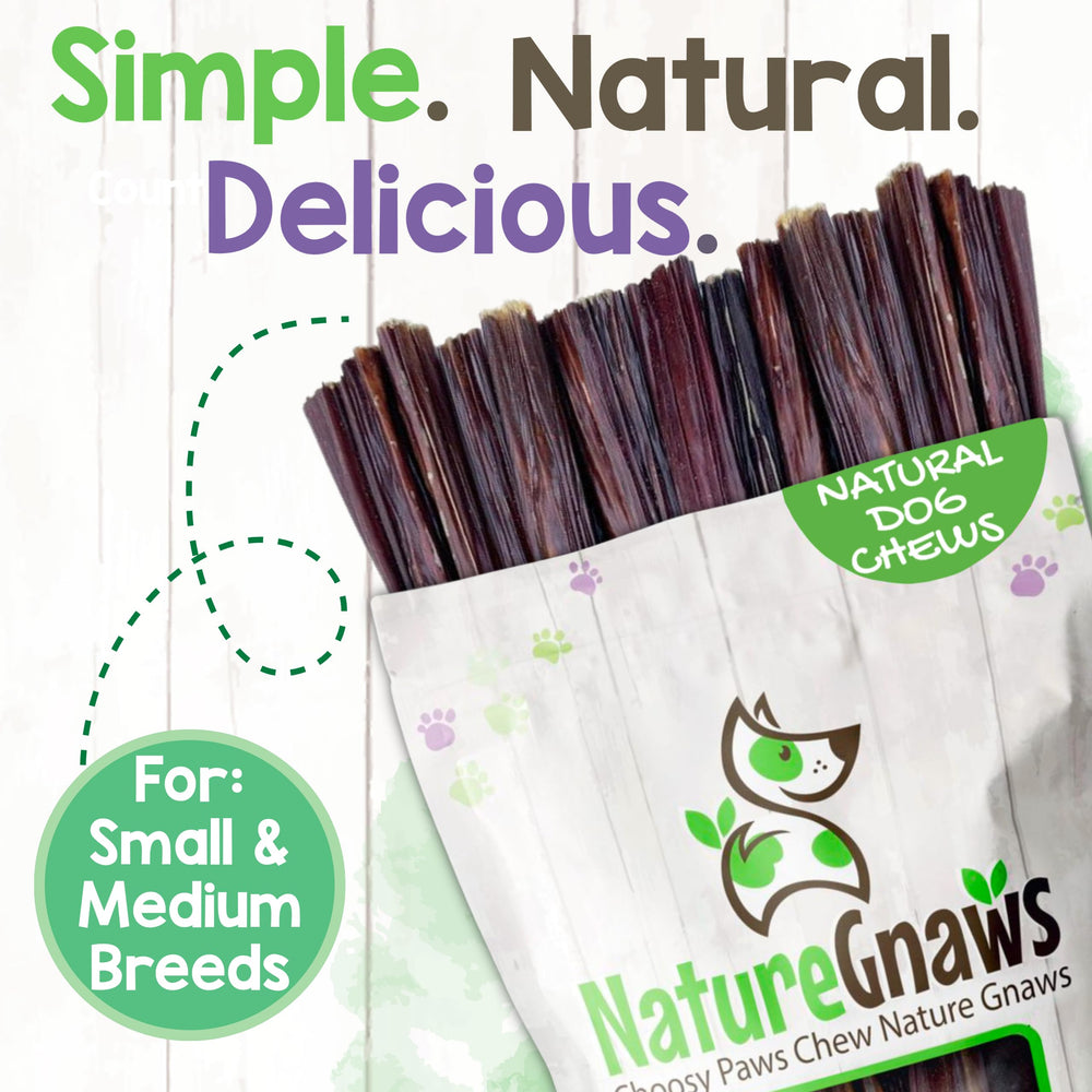 Natural dental chew from Nature Gnaws supports cleaner teeth over time.