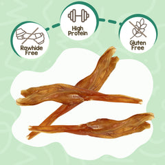 Close-up of Nature Gnaws Beef Tendons texture, a durable chew.