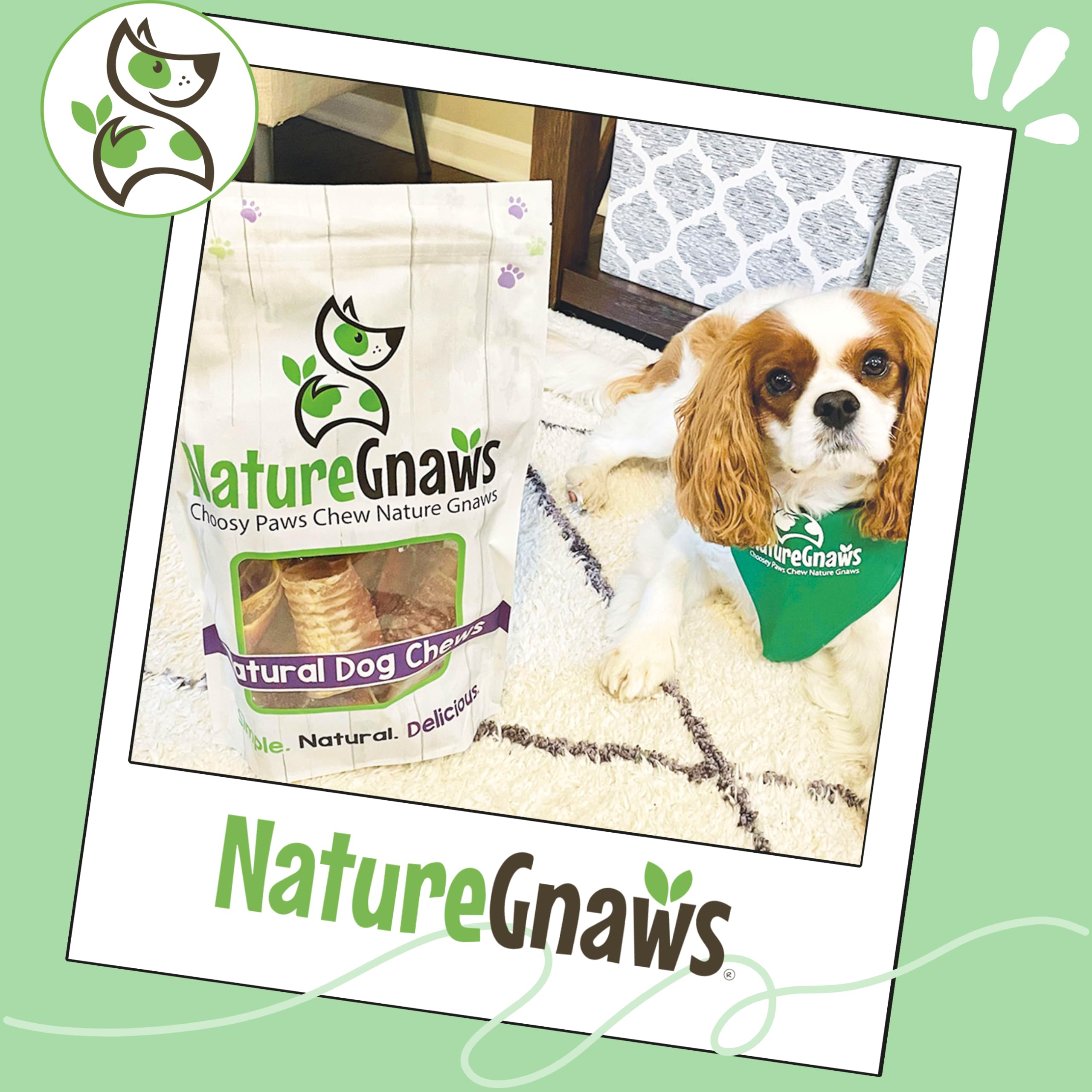 Gluten-free Nature Gnaws beef trachea chews suitable for sensitive diets.