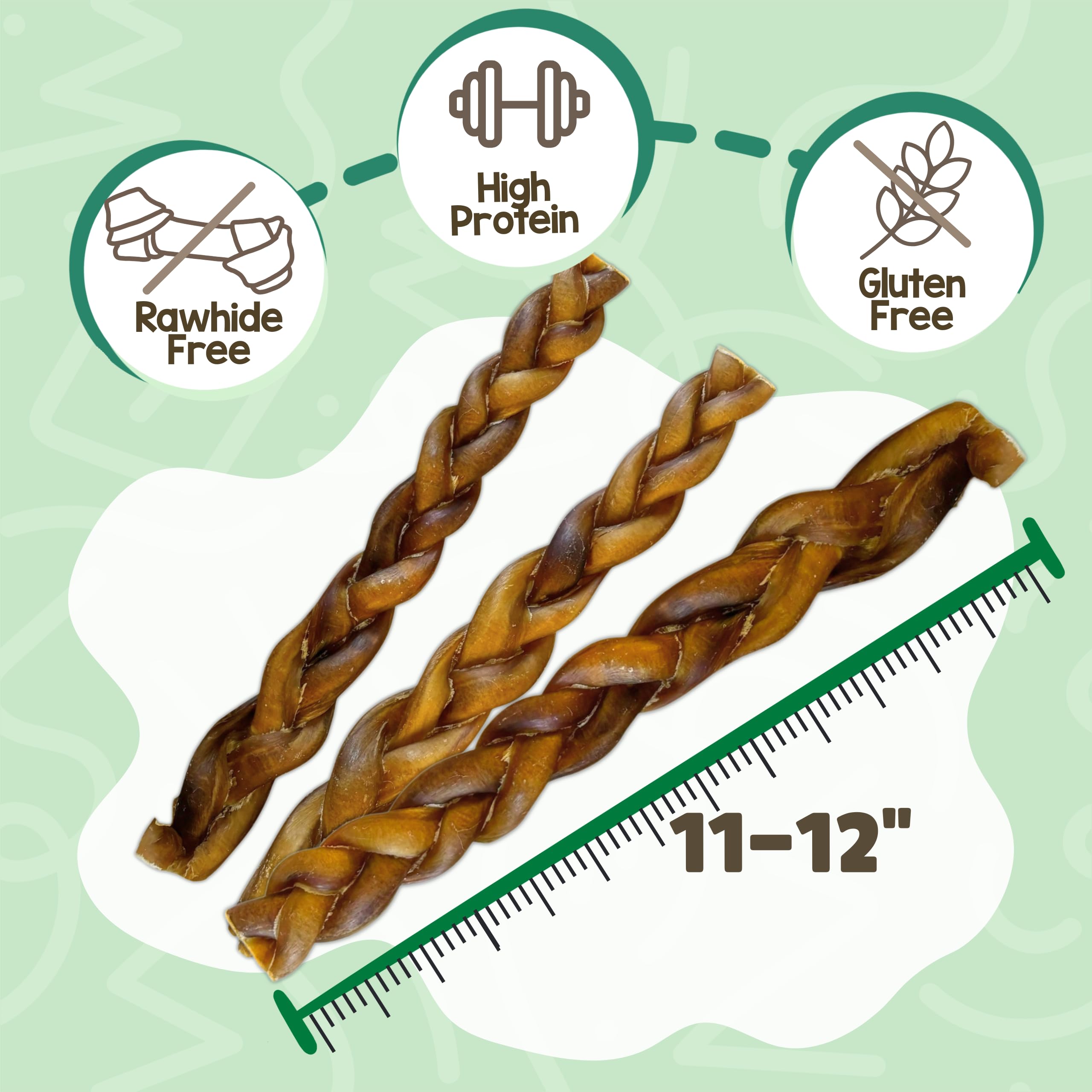 Nature Gnaws braided bully sticks rawhide-free chew for healthier chewing.