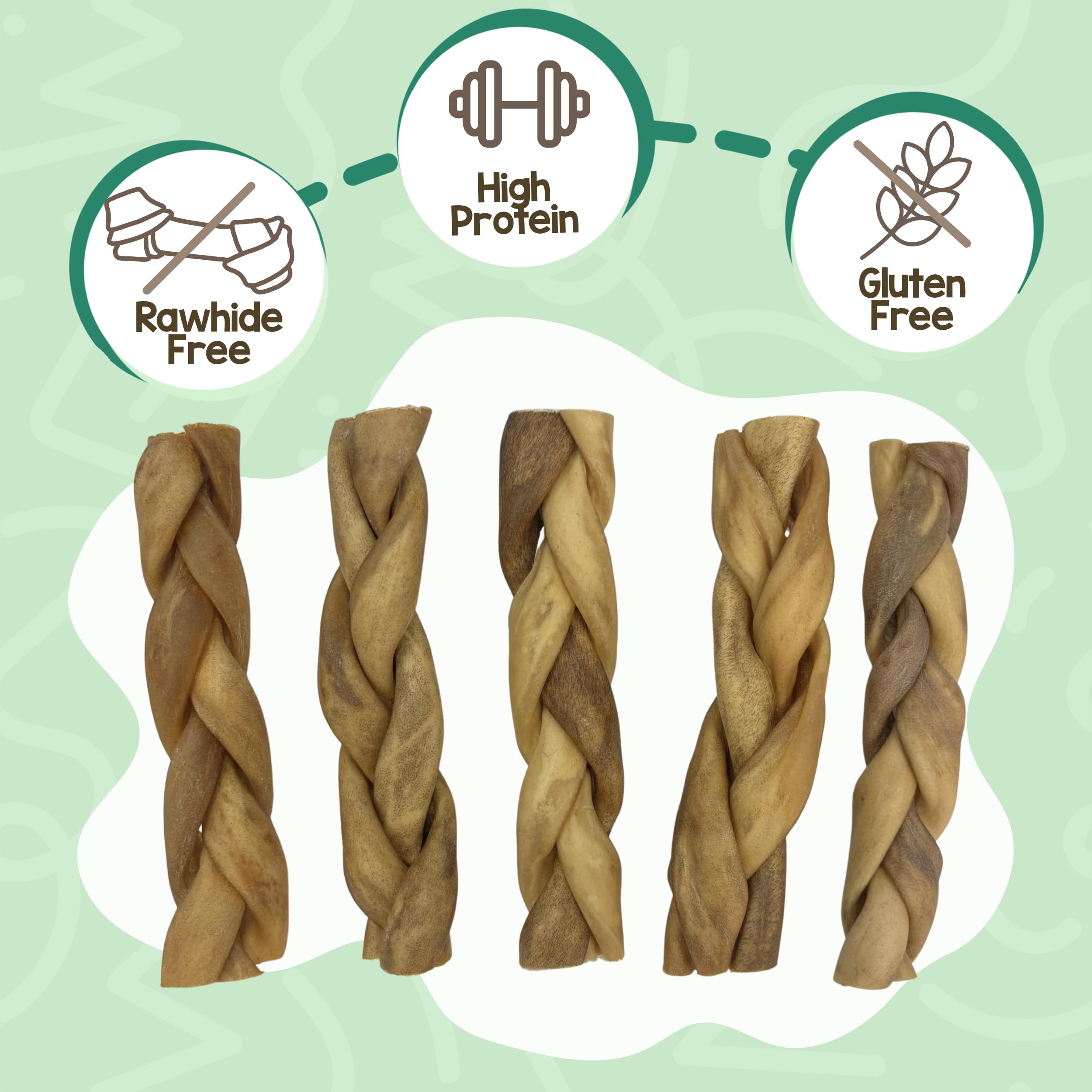 Nature Gnaws braided collagen sticks offer long-lasting entertainment for large dogs.