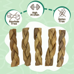 Nature Gnaws braided collagen sticks offer long-lasting entertainment for large dogs.