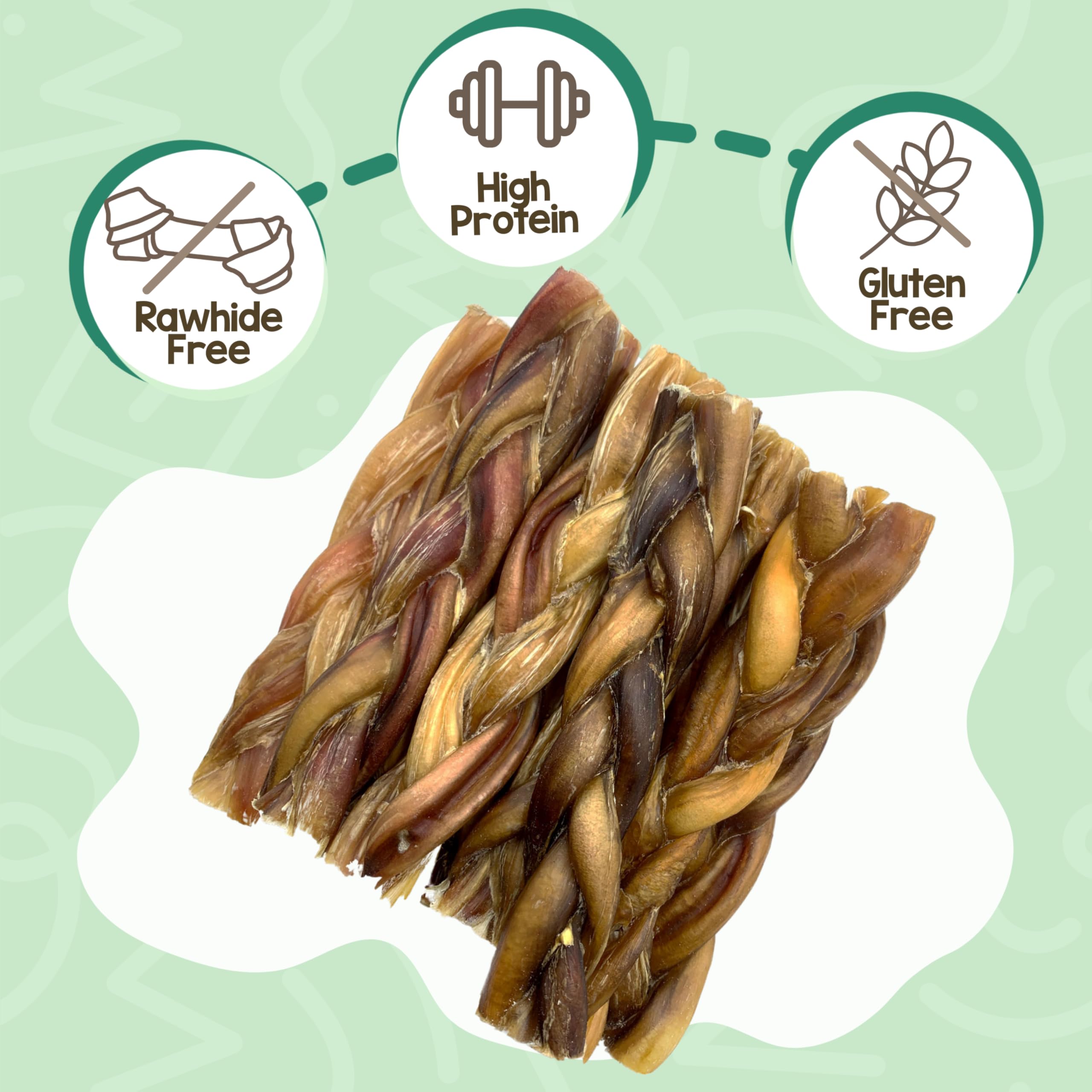 Nature Gnaws braided pork bully sticks pack 20-count; convenient long-lasting reward