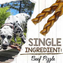 Nature Gnaws braided bully sticks deliver low-odor, natural beef flavor for tasty chewing.