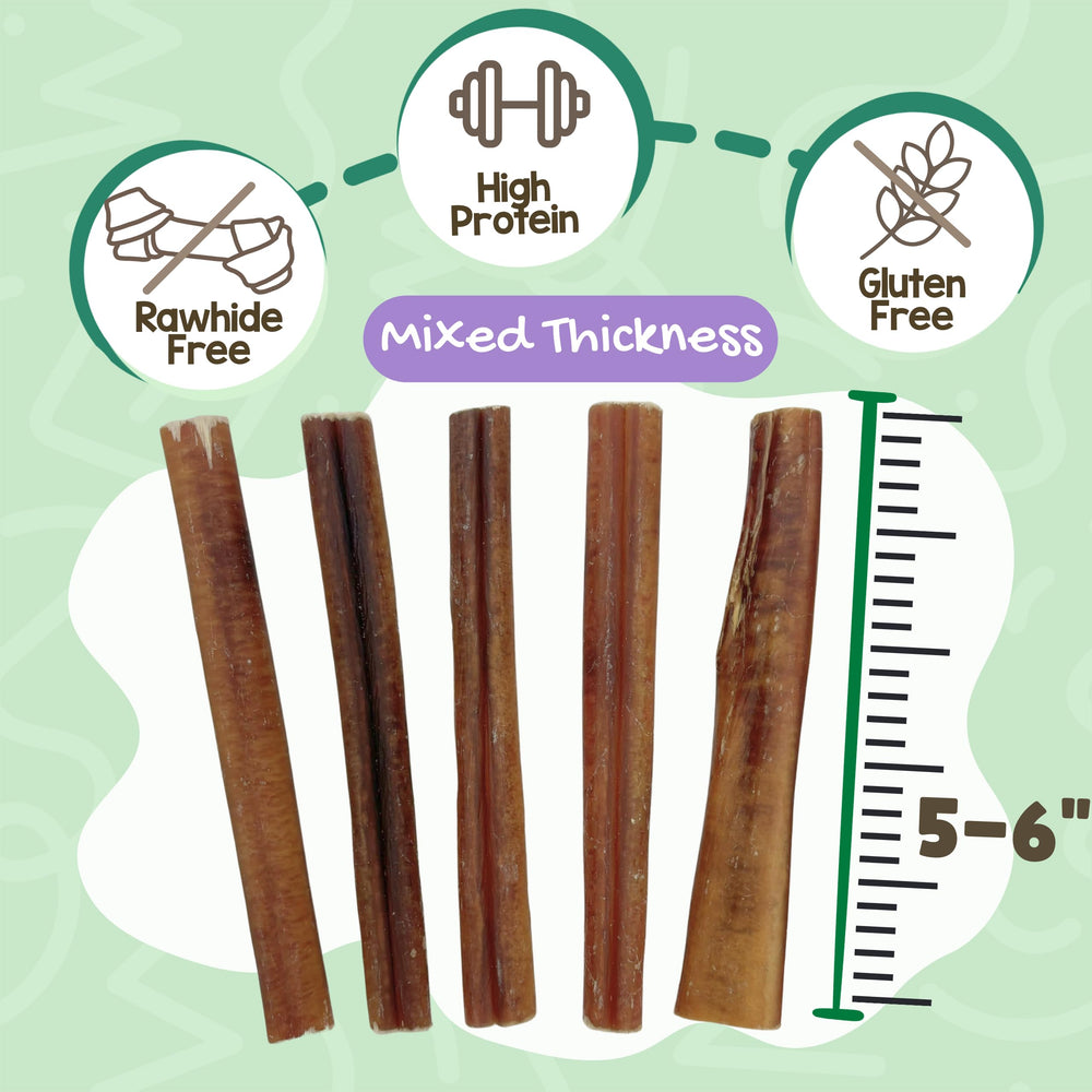 Nature Gnaws Bully Sticks rawhide-free close-up; grain-free chew option.