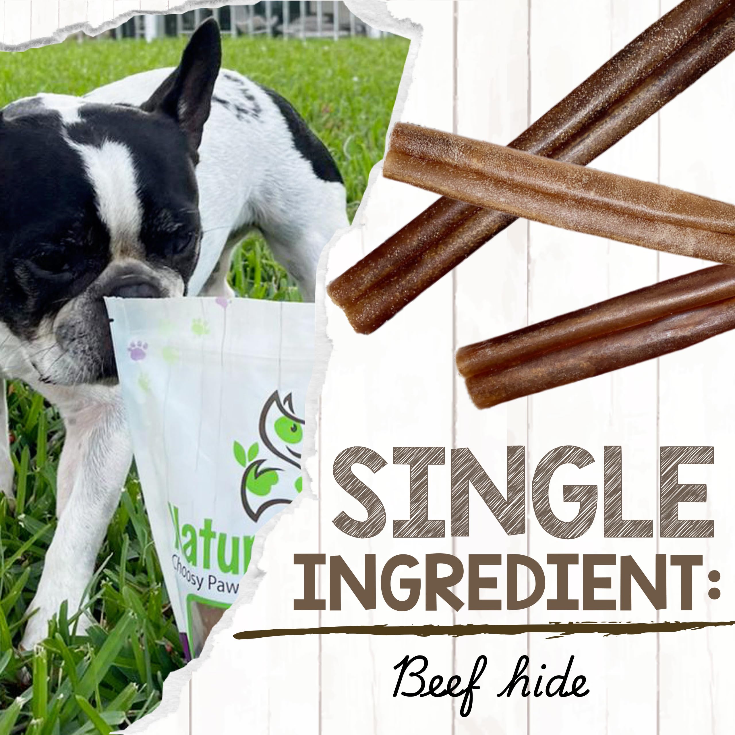 Nature Gnaws Collagen Sticks texture close-up reveals durable chew