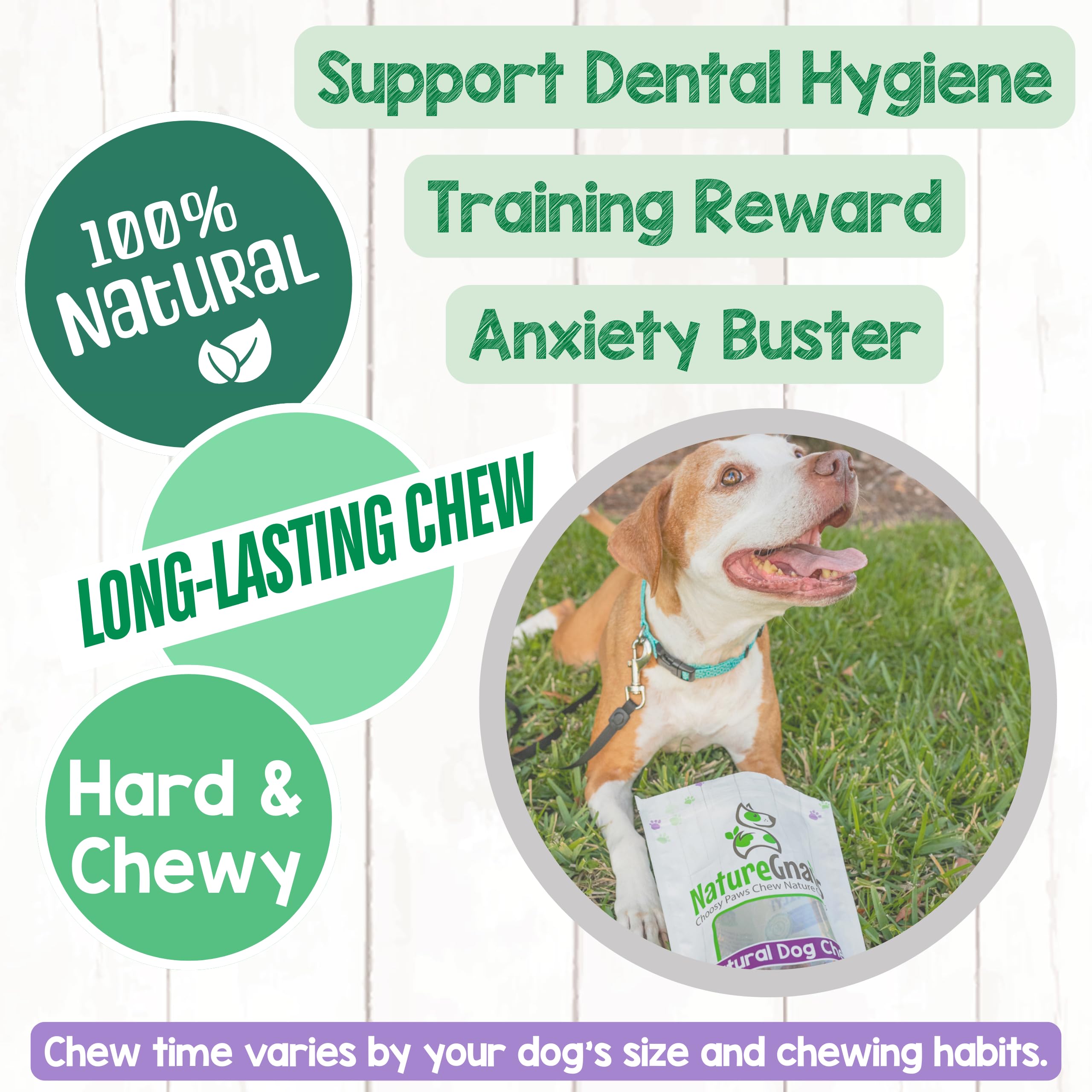 Nature Gnaws Collagen Sticks natural ingredients, highlighting rawhide-free option