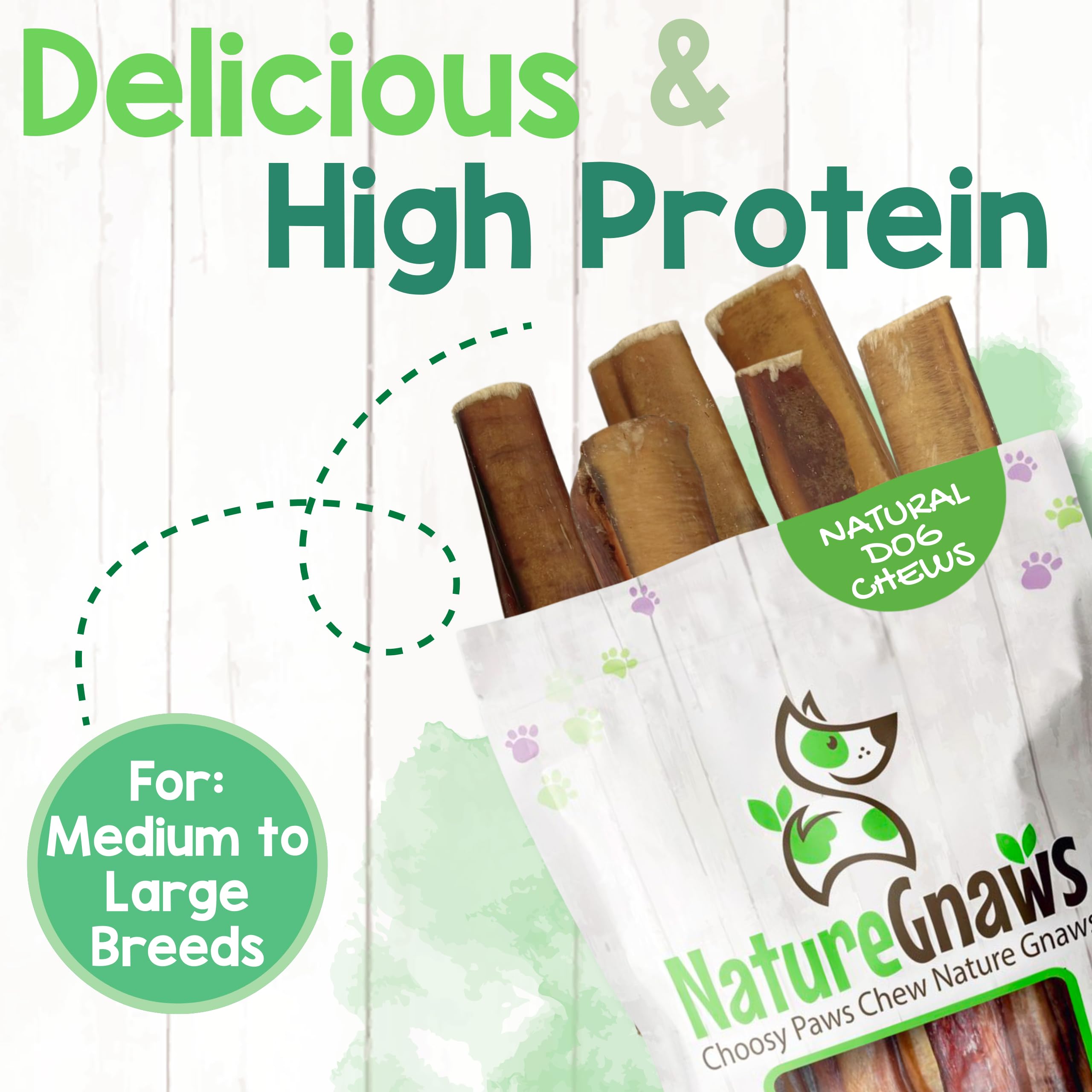 Nature Gnaws 6-count pack 5-6 inch sticks, ideal for busy, bored dogs.