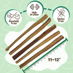 Nature Gnaws Large Bully Stick rawhide free chew for safe chewing.