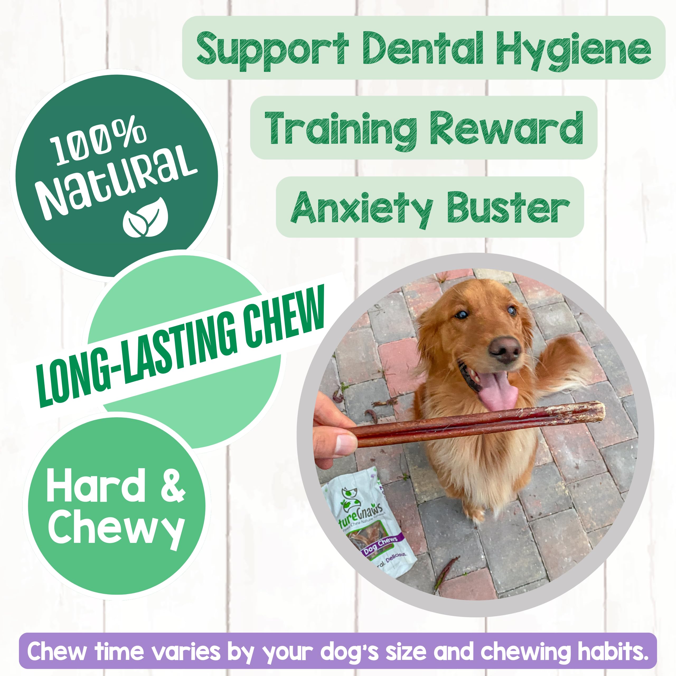 Nature Gnaws bully sticks low-odor label highlighted.