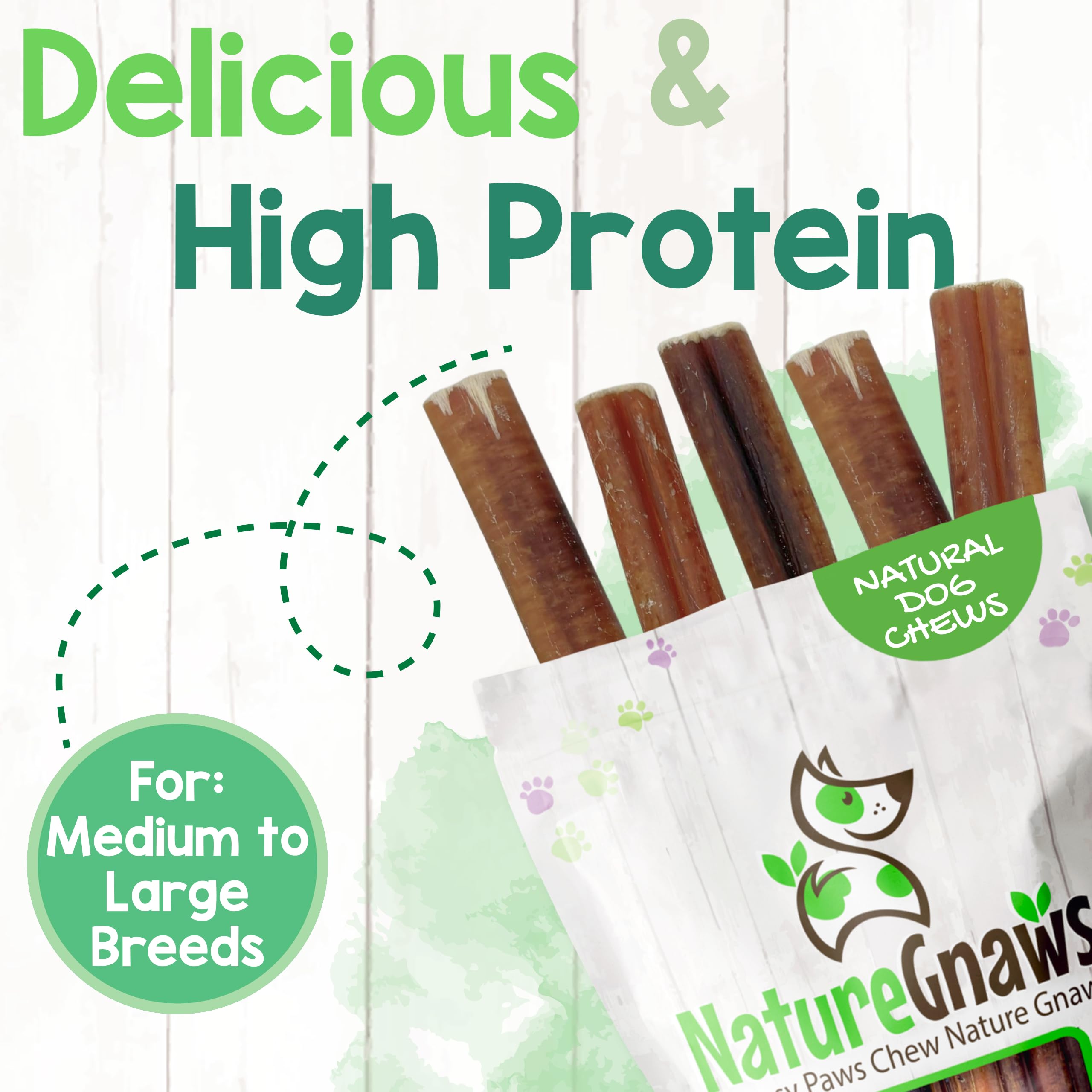 Natural beef pizzle shown as main ingredient in Nature Gnaws chews.