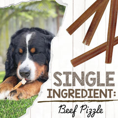 Nature Gnaws beef pizzle chew with thick texture offers long-lasting chewing.