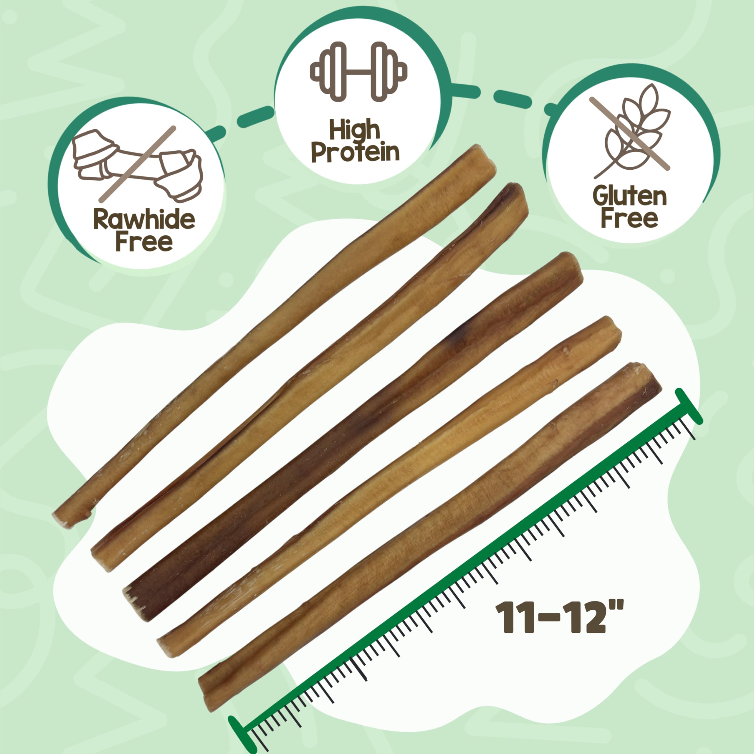 Nature Gnaws bully sticks texture close-up showing thick, durable chew.