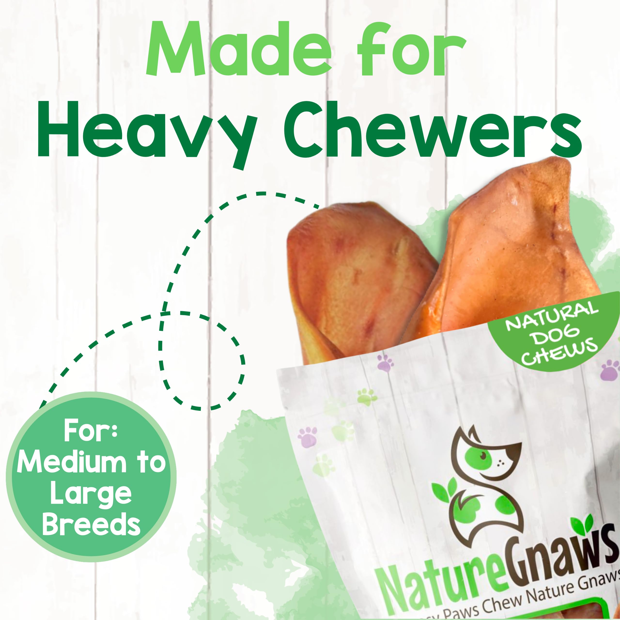 Nature Gnaws Pig Ears teething-puppies friendly chew helps calm busy pups.
