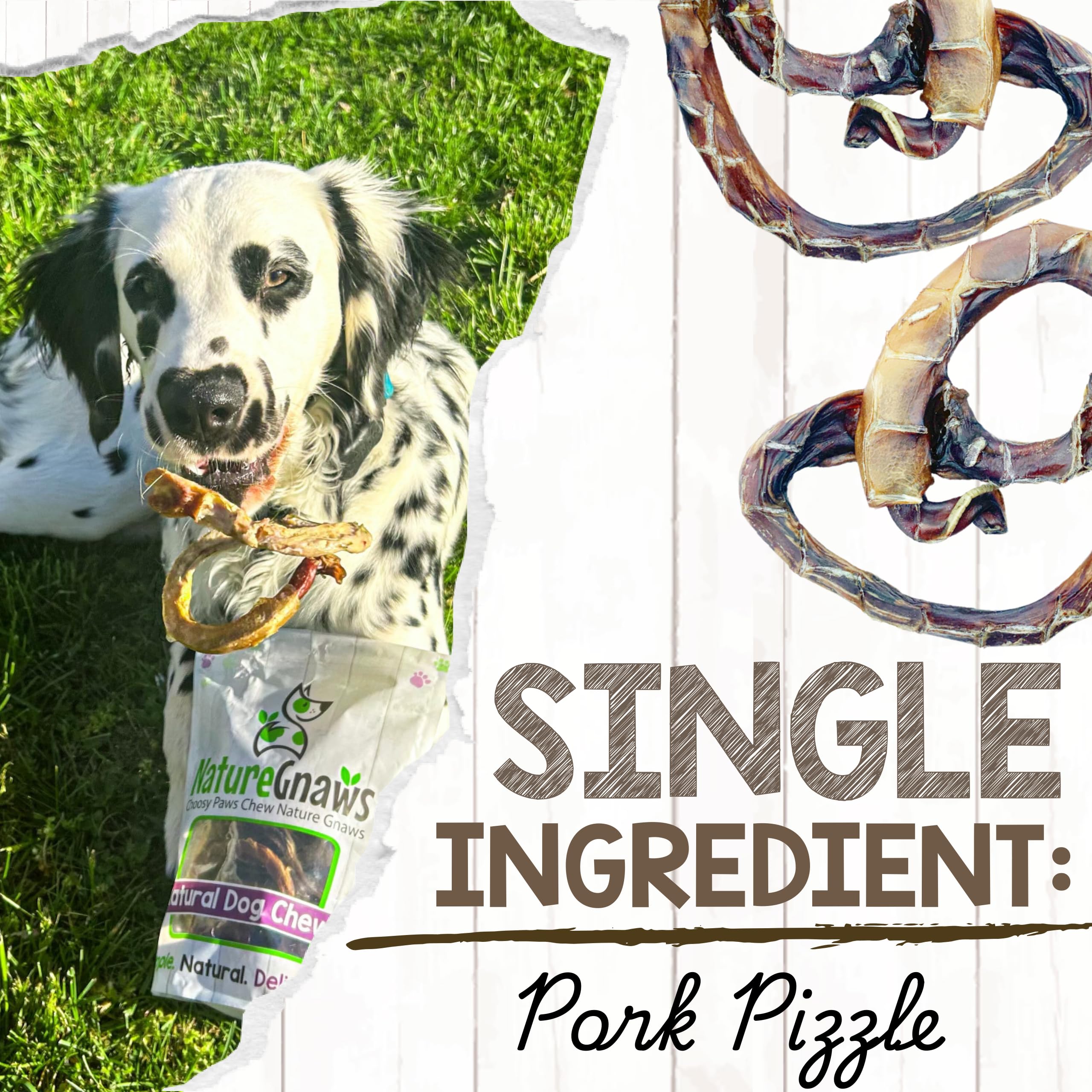 Nature Gnaws Pork Bully Sticks Pretzels ideal for small dogs during calm-down chew sessions