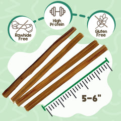 Close-up texture of Nature Gnaws Bully Sticks highlighting durability for long-lasting entertainment.