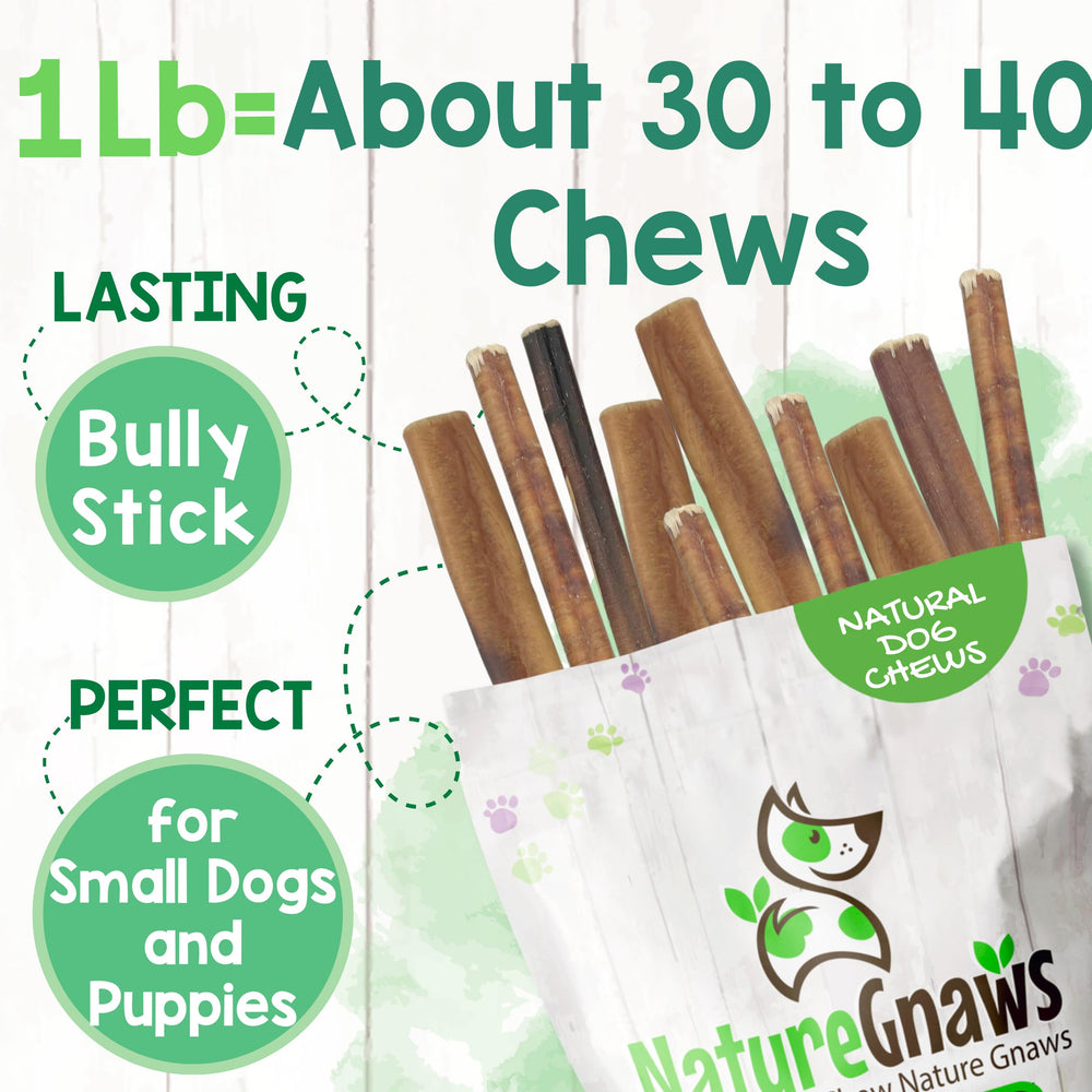 Nature Gnaws thin bully sticks puppy chewing, soothing teething and entertaining
