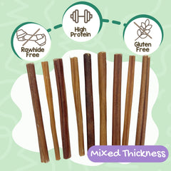 Nature Gnaws thin bully sticks rawhide-free chew for dogs, safe and natural