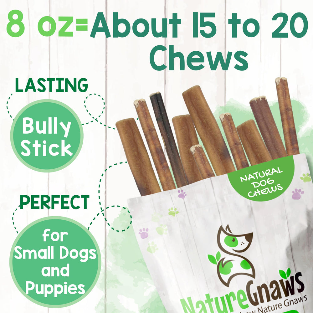 Nature Gnaws Thin Bully Sticks teething chew for puppies