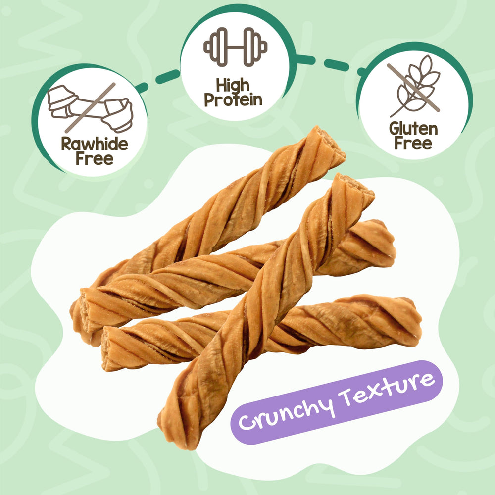 Nature Gnaws Tripe Twists spiral texture closeup highlighting long-lasting beef chew