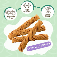 Nature Gnaws Tripe Twists spiral texture closeup highlighting long-lasting beef chew
