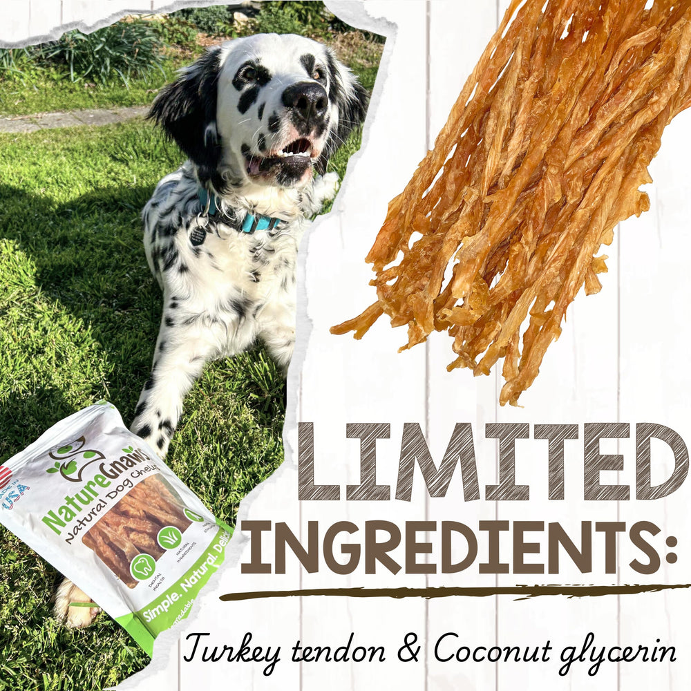 USA-made Nature Gnaws turkey tendons ideal for teething puppies and seniors.